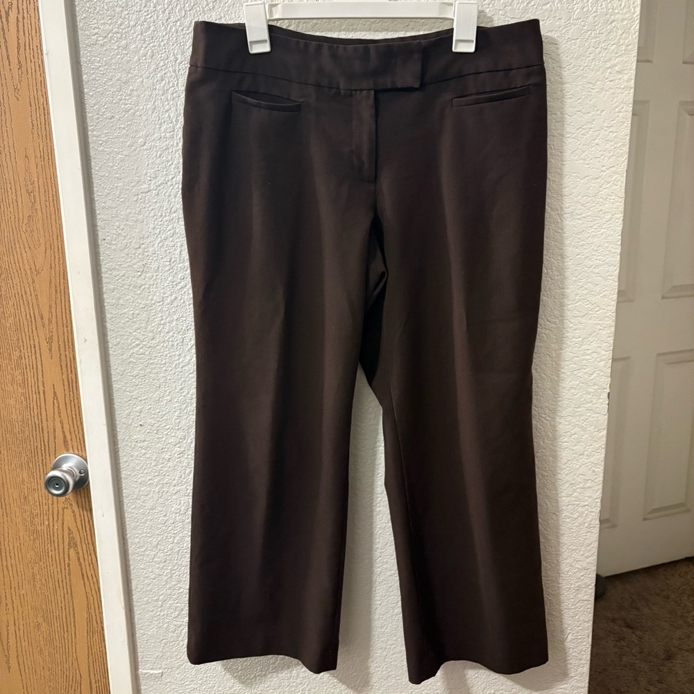Ruby Rd Petite Brown Dress Pants Women's‎ 16P Straight Leg Stretch Slacks